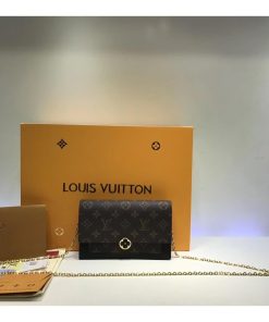 Louis Vuitton Monogram Canvas Flore Chain Wallet M67404 M67405 Black