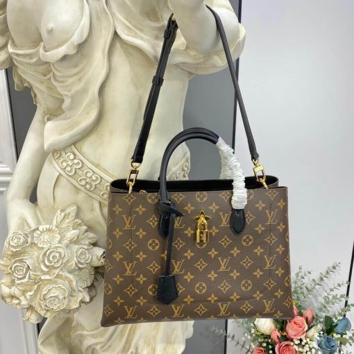 Louis Vuitton Monogram Canvas Flower Tote M43550 Black - Image 3