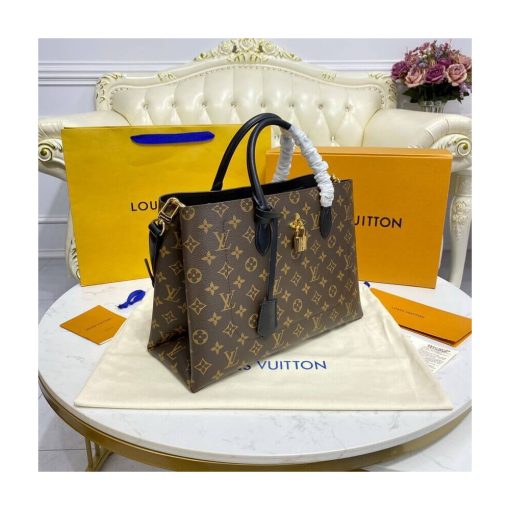 Louis Vuitton Monogram Canvas Flower Tote M43550 Black - Image 5