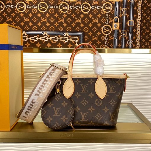 Louis Vuitton Monogram Canvas Neverfull BB M46785 M46786 Beige - Image 2