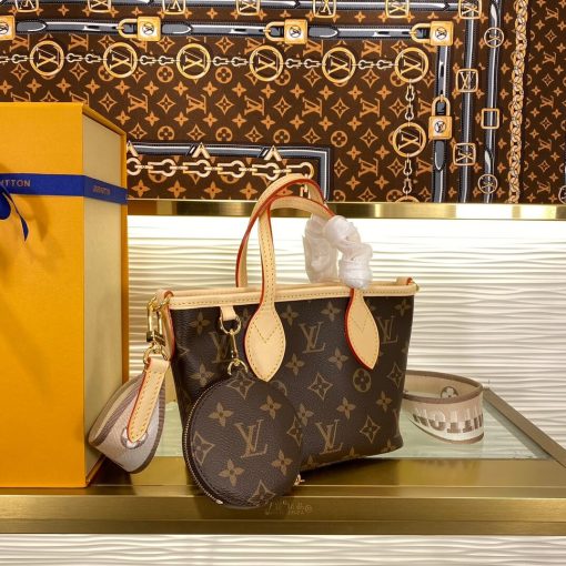 Louis Vuitton Monogram Canvas Neverfull BB M46785 M46786 Beige - Image 3