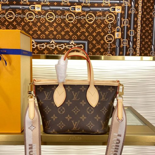 Louis Vuitton Monogram Canvas Neverfull BB M46785 M46786 Beige - Image 4