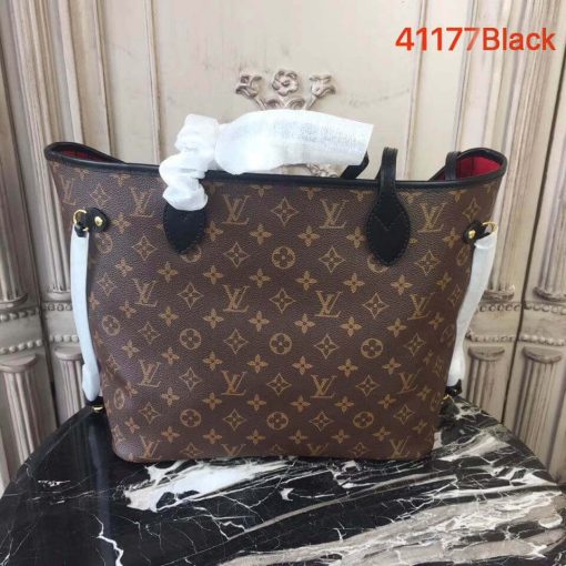 Louis Vuitton Monogram Canvas Neverfull MM M41177 Black/Red - Image 3
