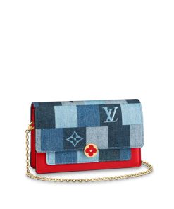 Louis Vuitton Monogram Denim Canvas Flore Chain Wallet M69036