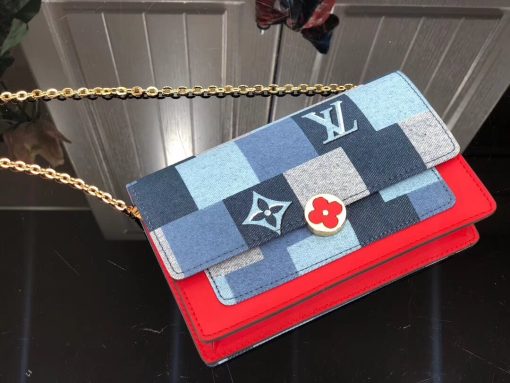 Louis Vuitton Monogram Denim Canvas Flore Chain Wallet M69036 - Image 9