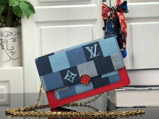 Louis Vuitton Monogram Denim Canvas Flore Chain Wallet M69036 - Image 10