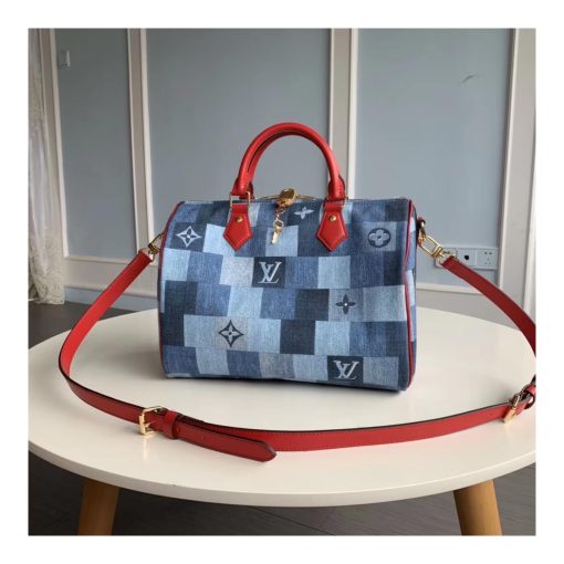 Louis Vuitton Monogram Denim Canvas Speedy Bandoulière 30 M45041 - Image 3
