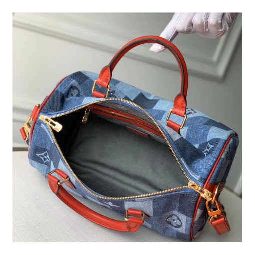 Louis Vuitton Monogram Denim Canvas Speedy Bandoulière 30 M45041 - Image 9
