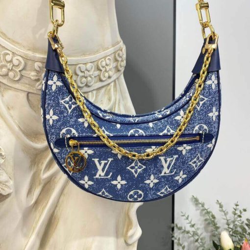 Louis Vuitton Monogram Denim Loop Bag M81166 Blue - Image 6