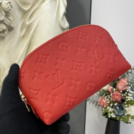 Louis Vuitton Monogram Empreinte Cosmetic Pouch PM M69414 Red - Image 3