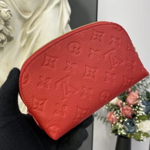 Louis Vuitton Monogram Empreinte Cosmetic Pouch PM M69414 Red - Image 4