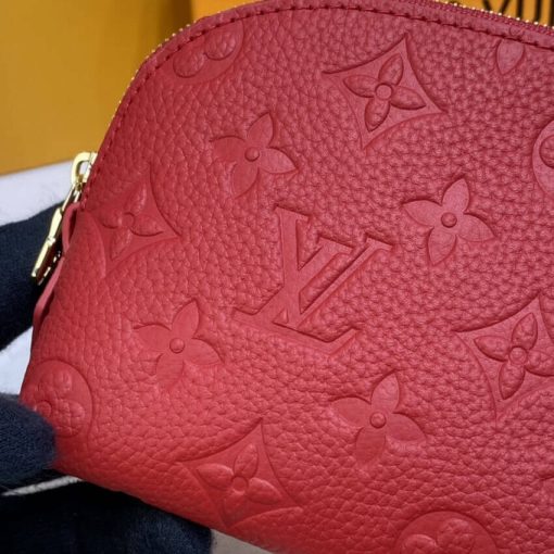 Louis Vuitton Monogram Empreinte Cosmetic Pouch PM M69414 Red - Image 6