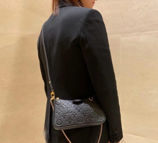 Louis Vuitton Monogram Empreinte Easy Pouch On Strap M80349 Black - Image 6
