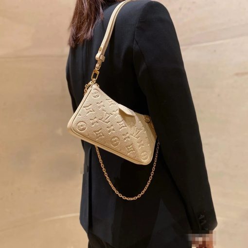 Louis Vuitton Monogram Empreinte Easy Pouch On Strap M81066 Creme - Image 5