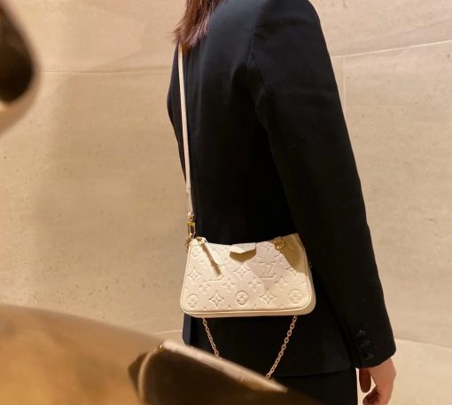 Louis Vuitton Monogram Empreinte Easy Pouch On Strap M81066 Creme - Image 7