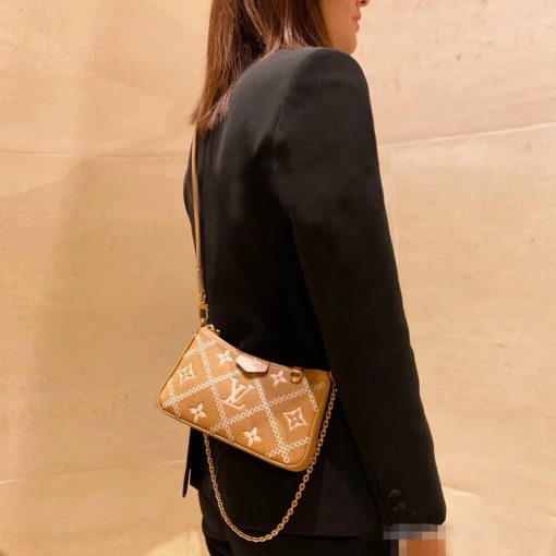 Louis Vuitton Monogram Empreinte Easy Pouch On Strap M81137 Arizona Beige - Image 5