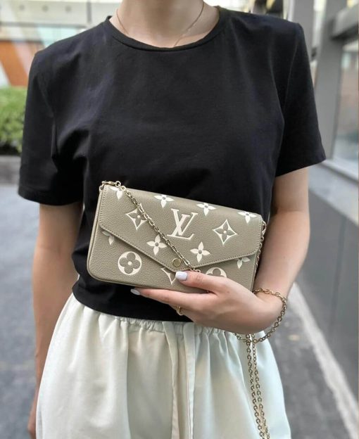 Louis Vuitton Monogram Empreinte Felicie Pochette M82480 Khak/Cream - Image 3