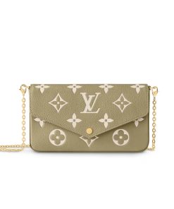 Louis Vuitton Monogram Empreinte Felicie Pochette M82480 Khak/Cream