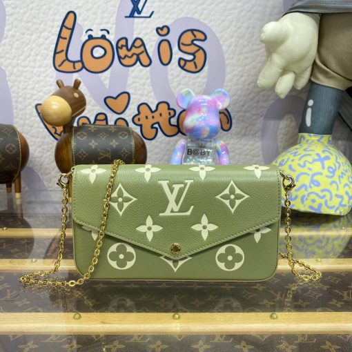 Louis Vuitton Monogram Empreinte Felicie Pochette M82480 Khak/Cream - Image 4
