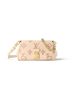 Louis Vuitton Monogram Empreinte Leather Favorite M46393 Creme/Pink