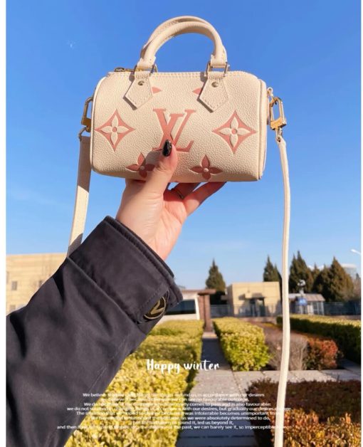 Louis Vuitton Monogram Empreinte Leather Nano Speedy M81913 Creme/Pink - Image 2