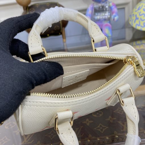 Louis Vuitton Monogram Empreinte Leather Nano Speedy M81913 Creme/Pink - Image 11