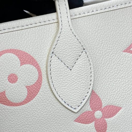 Louis Vuitton Monogram Empreinte Leather Neverfull MM M21579 Creme/Pink - Image 11