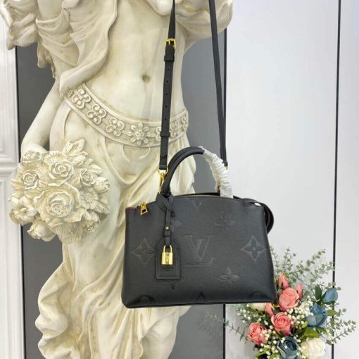 Louis Vuitton Monogram Empreinte Leather Petit Palais M58916 Black - Image 3