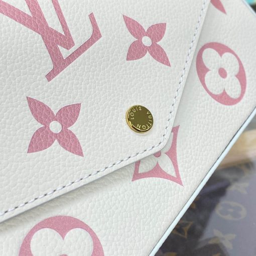 Louis Vuitton Monogram Empreinte Leather Pochette Felicie M82047 Creme/Pink - Image 13