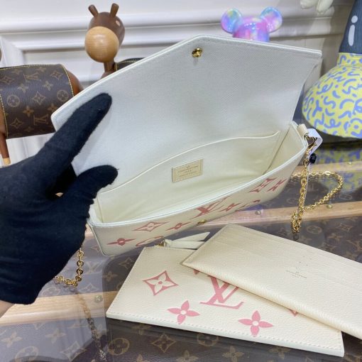 Louis Vuitton Monogram Empreinte Leather Pochette Felicie M82047 Creme/Pink - Image 15