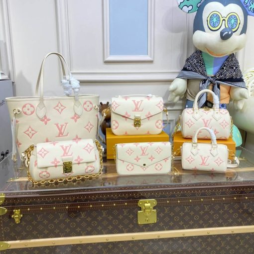 Louis Vuitton Monogram Empreinte Leather Pochette Felicie M82047 Creme/Pink - Image 18