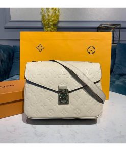 Louis Vuitton Monogram Empreinte Leather Pochette Métis M41487 M44881 White