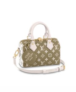 Louis Vuitton Monogram Empreinte Leather Speedy Bandouliere 20 M46118 M46088 Khaki