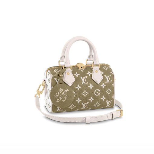 Louis Vuitton Monogram Empreinte Leather Speedy Bandouliere 20 M46118 M46088 Khaki