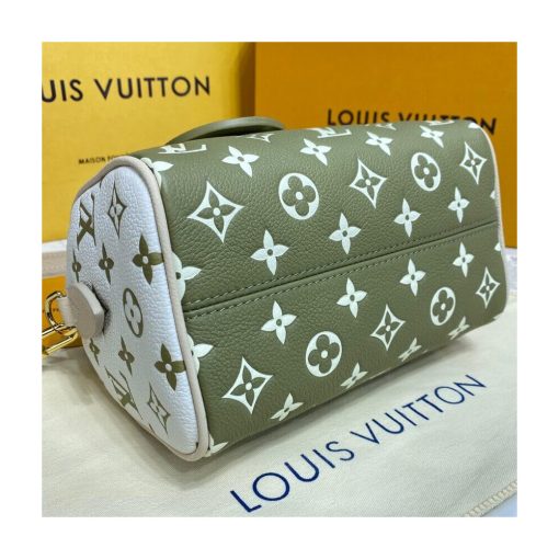 Louis Vuitton Monogram Empreinte Leather Speedy Bandouliere 20 M46118 M46088 Khaki - Image 8