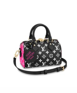 Louis Vuitton Monogram Empreinte Leather Speedy Bandouliere 20 M46118 M46088 Black