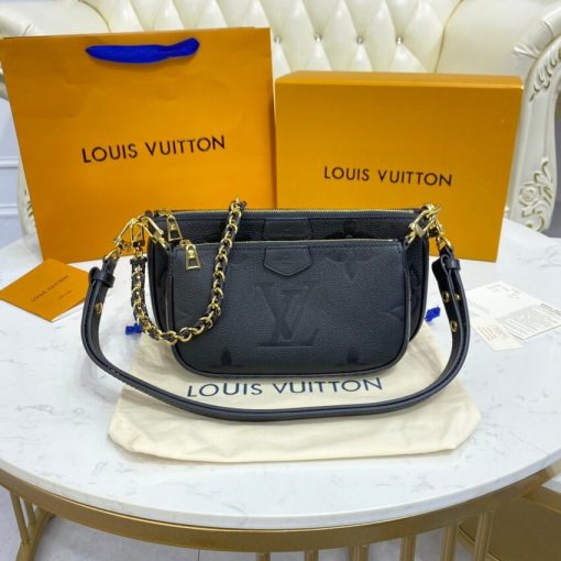 Louis Vuitton Monogram Empreinte Multi Pochette Accessoires M80447 M80399 Black - Image 4