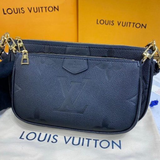 Louis Vuitton Monogram Empreinte Multi Pochette Accessoires M80447 M80399 Black - Image 9