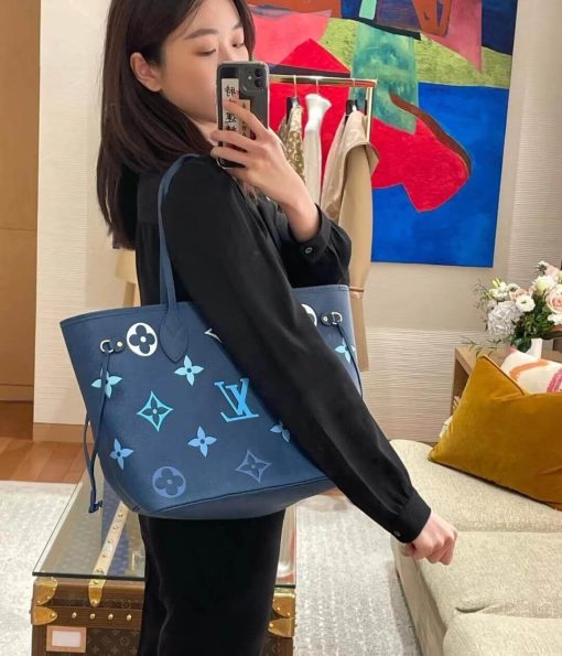 Louis Vuitton Monogram Empreinte Neverfull MM M46514 Blue - Image 4