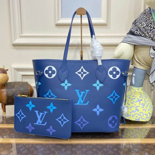 Louis Vuitton Monogram Empreinte Neverfull MM M46514 Blue - Image 6