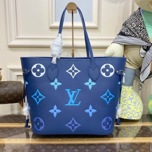 Louis Vuitton Monogram Empreinte Neverfull MM M46514 Blue - Image 7