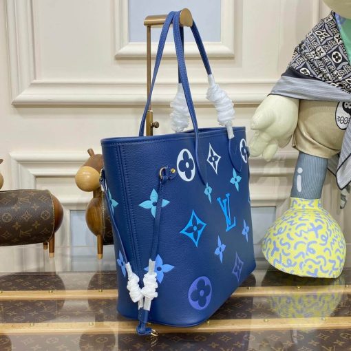 Louis Vuitton Monogram Empreinte Neverfull MM M46514 Blue - Image 8