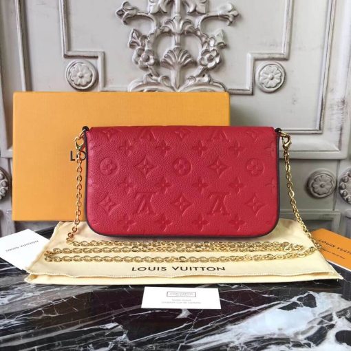 Louis Vuitton Monogram Empreinte Pochette Felicie M64064 Red - Image 5