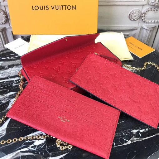Louis Vuitton Monogram Empreinte Pochette Felicie M64064 Red - Image 6