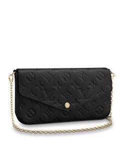 Louis Vuitton Monogram Empreinte Pochette Felicie M64064 Black