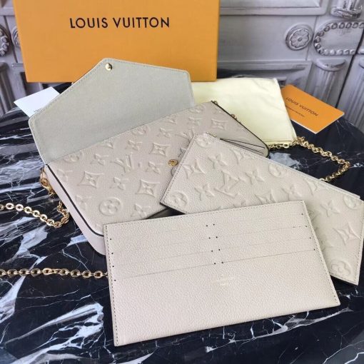 Louis Vuitton Monogram Empreinte Pochette Felicie M64064 Beige - Image 3