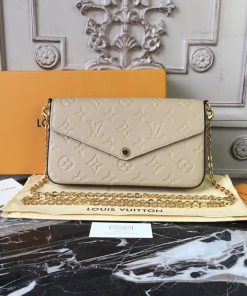 Louis Vuitton Monogram Empreinte Pochette Felicie M64064 Beige
