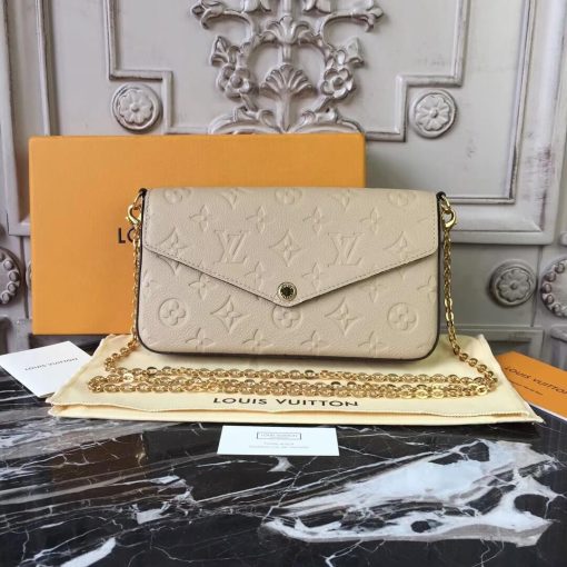 Louis Vuitton Monogram Empreinte Pochette Felicie M64064 Beige