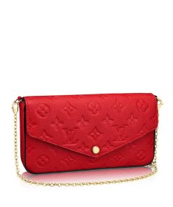 Louis Vuitton Monogram Empreinte Pochette Felicie M64064 Red