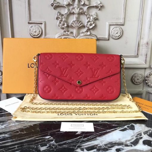 Louis Vuitton Monogram Empreinte Pochette Felicie M64064 Red - Image 2